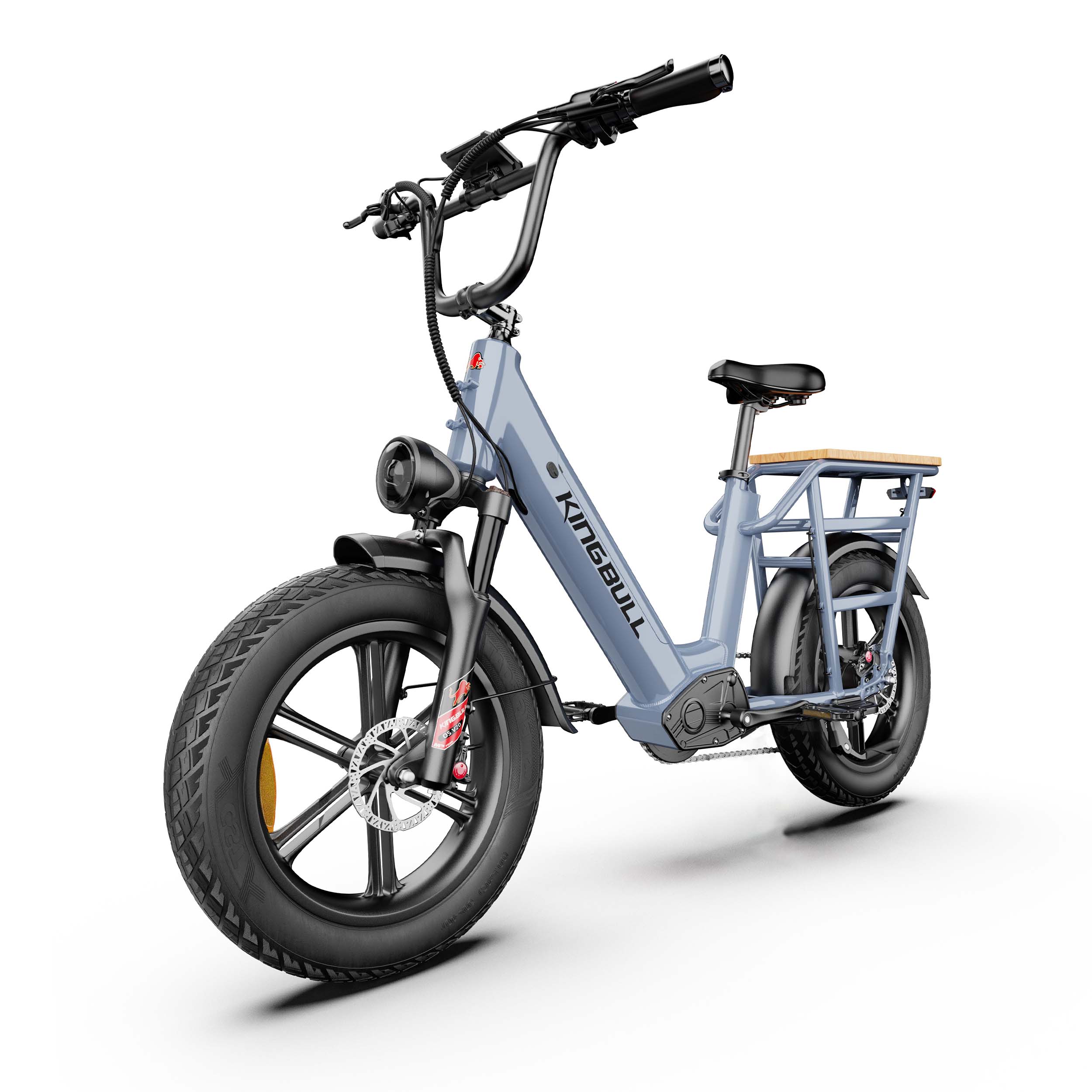 KINGBULL Voyager 2.0 Elektrofahrrad, 48V 15Ah Abnehmbarer Akku, Hydraulische Scheibenbremsen grau