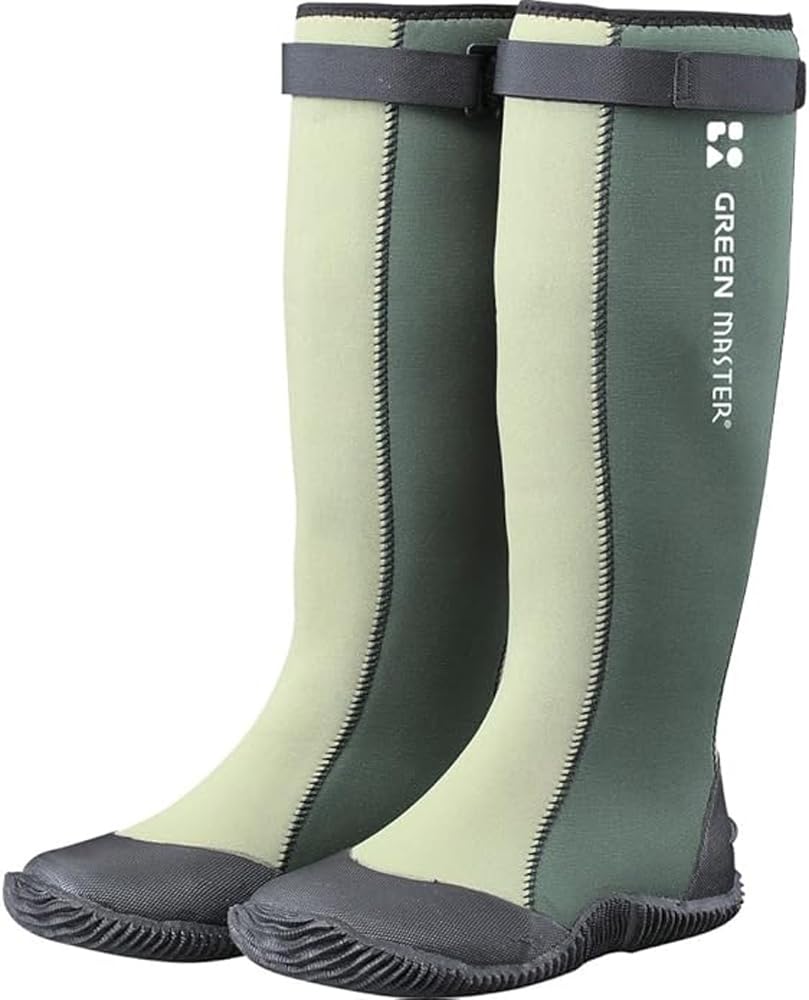 ATOM Green Master No.2620 Waterproof Boots, Lightweight Non-Slip Rain Shoes for Farming, Gardening, Outdoor, Festivals – Green, Size 26.0cm