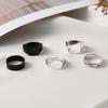 Combination Ring, Simple Gun Black Large Ring 5-Piece Set