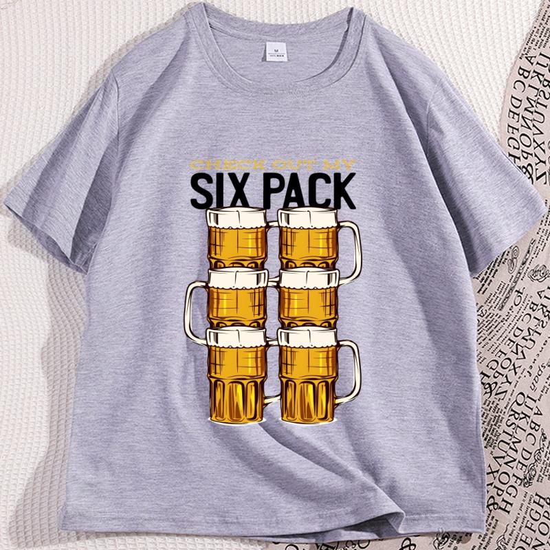 Check Out My Six Pack Tshirt Funny Beer Drinking Tshirt Casual O Neck Cotton Short Sleeve T Shirt Streetwear Mens Clothing