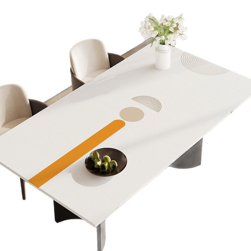 Dining Table Mat Oil-Proof And Waterproof Coffee Table Tablecloth Table Mat Light Luxury Advanced Sense Leave-In Tablecloth Desktop Pvc Protective Mat