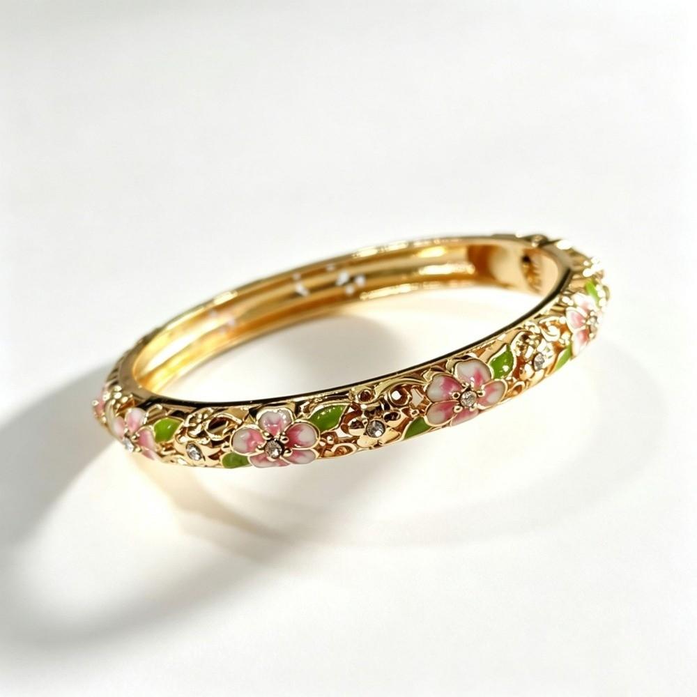 Chinese Vintage Cloisonne Bangle Colorful Women's Hand Bracelet Enamel Bangle  Party Jewelry