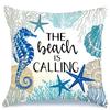 Ocean beach theme pillowcase Coconut tree Starfish print living room sofa cushion cover bedroom room home Decoration
