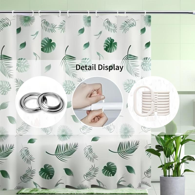 Versatile Design Bathroom Curtain With Hooks Easy Install Waterproof Easy Clean For Home Hotel Dorm Use