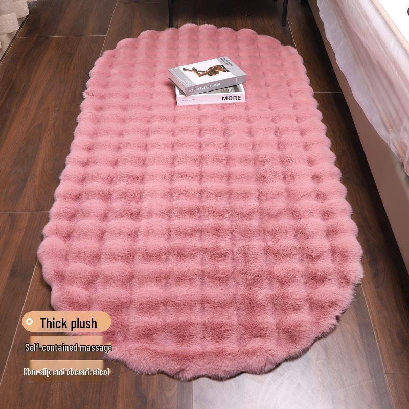 Cloud Carpet: Cute Girly Bubble Fleece Rug for Bedroom & Living Room - Machine Washable