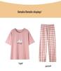 Women's Summer Cotton Pajamas: Short Sleeve Top & Long Pants, Stylish, Casual, Loose Fit, Plus Size, Outdoor-Friendly Loungewear