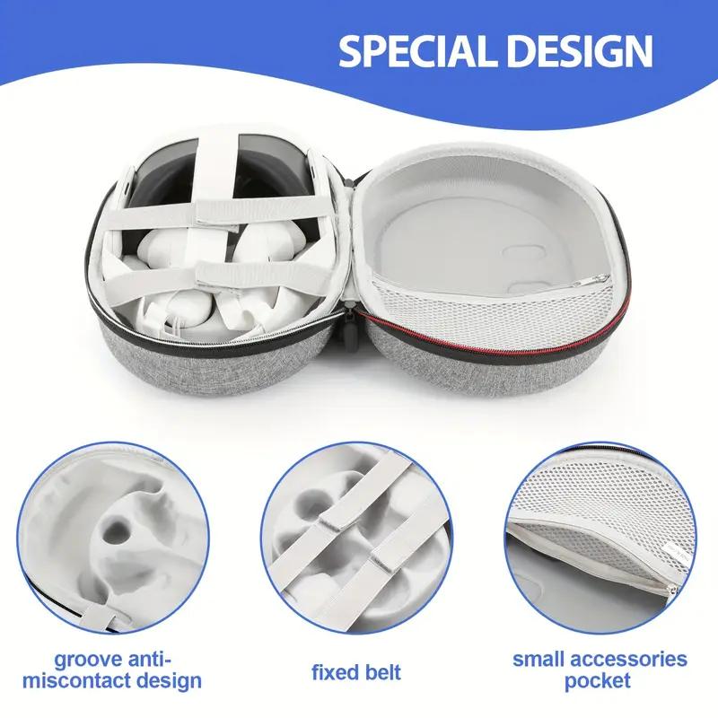 Hard Carrying Case Compatible with Meta Quest 3, Portable VR Gaming Headset & Touch Controllers Case for Travel and Home Storage