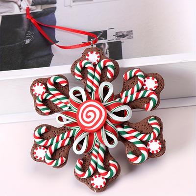 1 Christmas Tree Ornament Set-Includes Soft Clay Gingerbread Man, Christmas Snowflake Pendant and Other Christmas Tree Pendants, Ideal Christmas Gifts