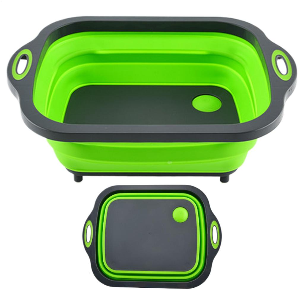 Household Folding Wash Basin Portable Sink Foot Bucket Washbasin Plastic Foldable Basin Cutting Board Travel Outdoor Camp Basins