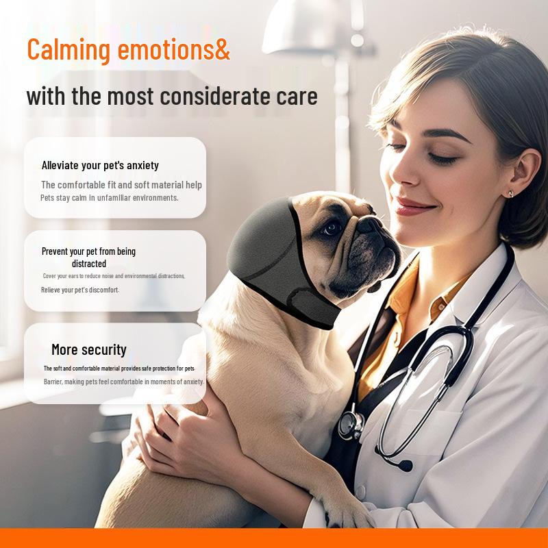 2025 Cross-Border Dog Calming Hood: Anti-Startle, Anti-Thunder, Waterproof Ear Covers for Summer Swimming.