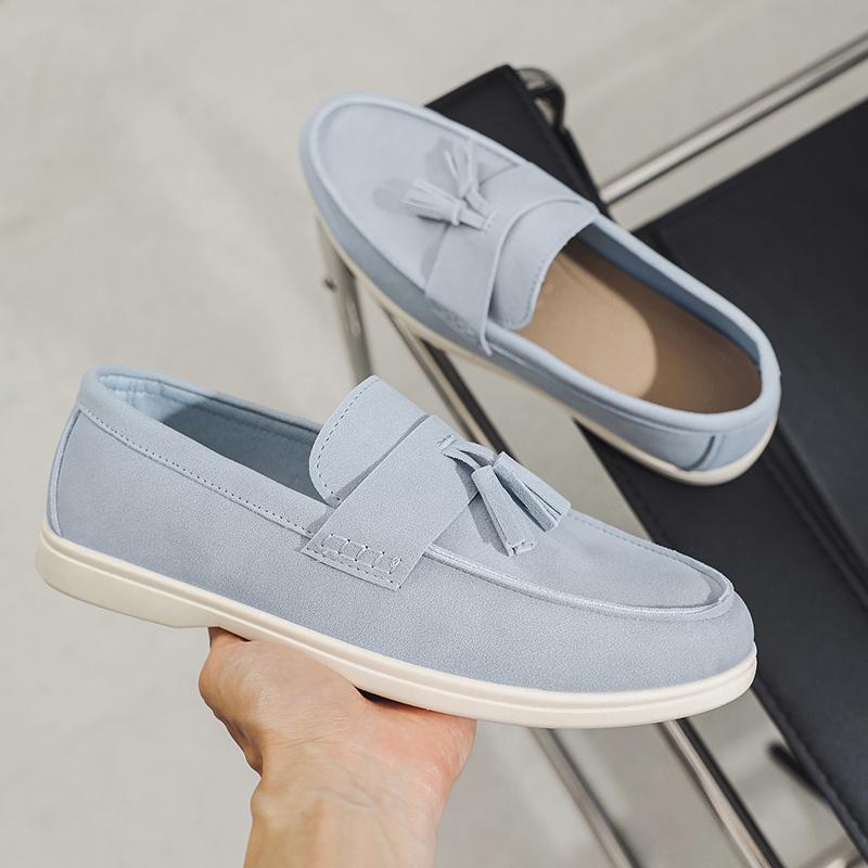 Fashion Handmade PU Leather Men Casual Shoes Formal Man Loafers Leisure Walk Tassel Moccasins Italian Breathable Slip On Male Boat Shoes