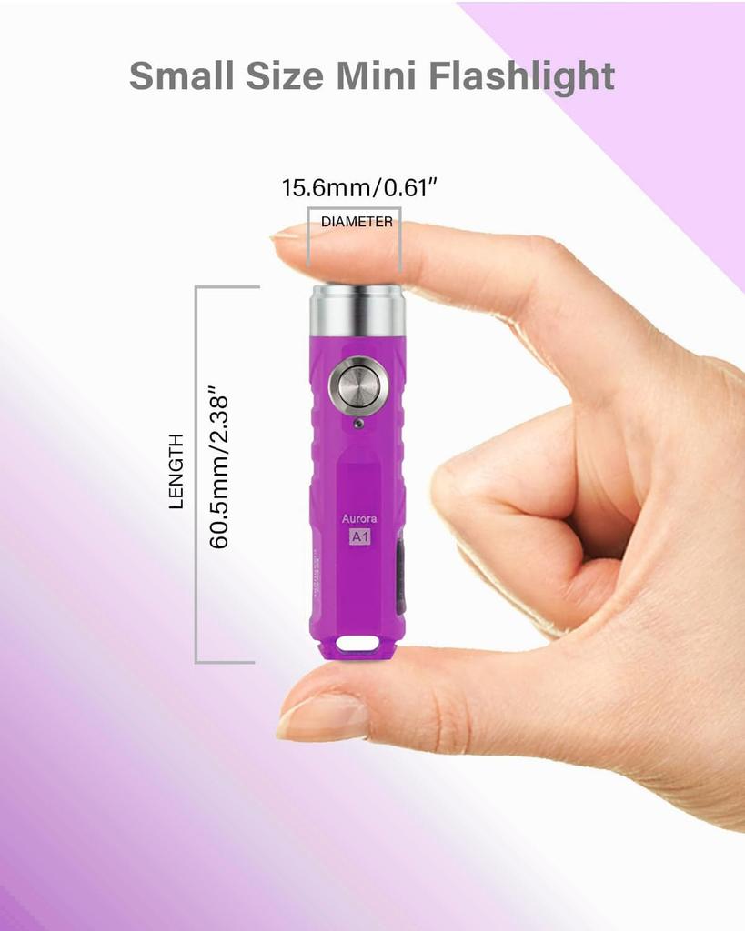 RovyVon Aurora a1 4th Generation USB C Rechargeable Keychain 650 Lumens Compact EDC Flashlight for and Everyday Use Light, Ultra-Bright Camping,