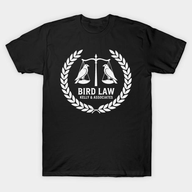 Men Black Print T-shirt Bird Law - Kelly And Associates No-Cut Transfer Paper Print Cotton Tshirt S