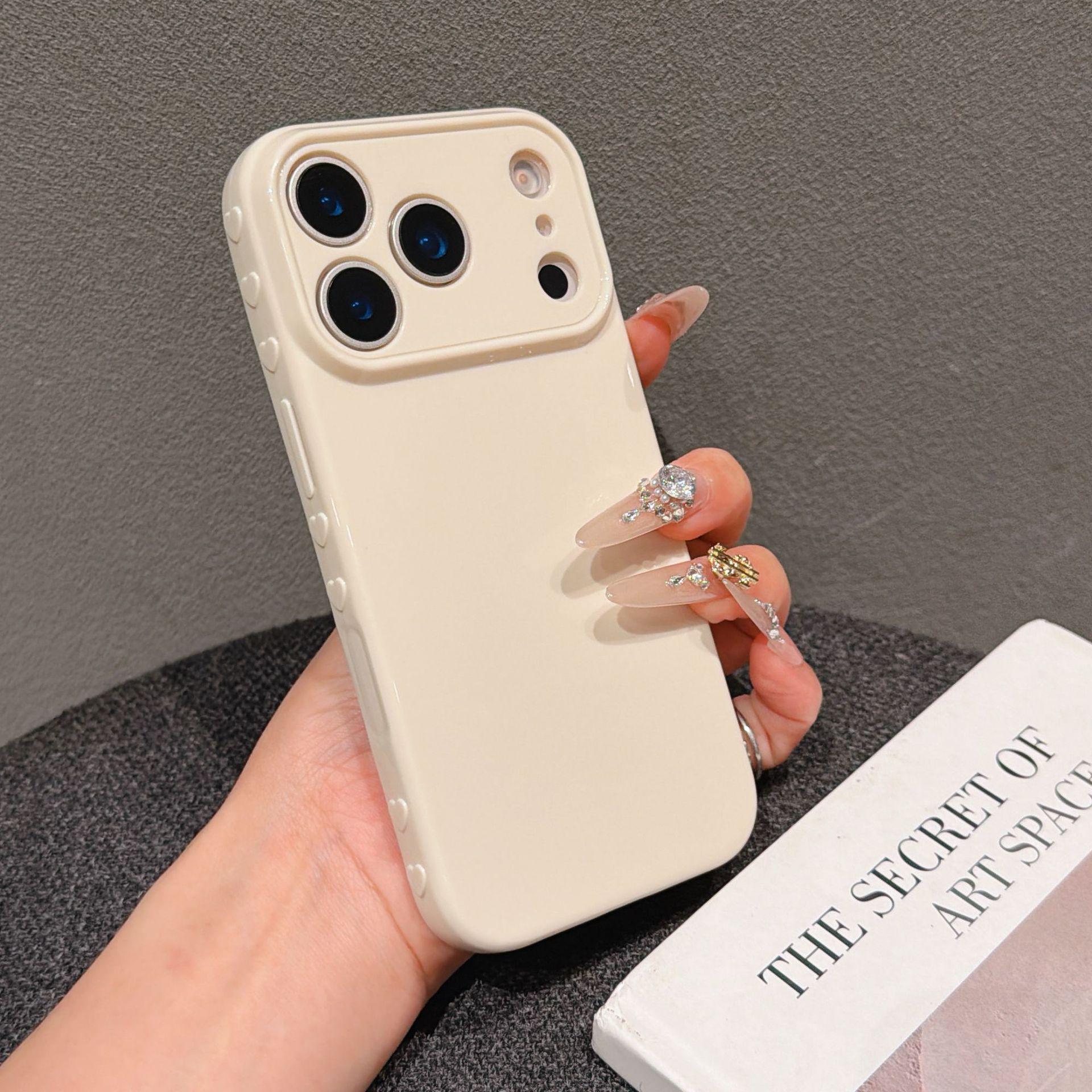 

Heart Design Soft Protective Drop-proof Case for iPhone 17 Pro Max, Apple Material iPhone 16 Plus грязно-белый