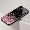 Blumenfall Gehärtetes Glas Handyhülle Geeignet für Samsung Galaxy S26 S25 S24 S22 S21 S20 FE/Ultra/Plus Anti-Fingerabdruck