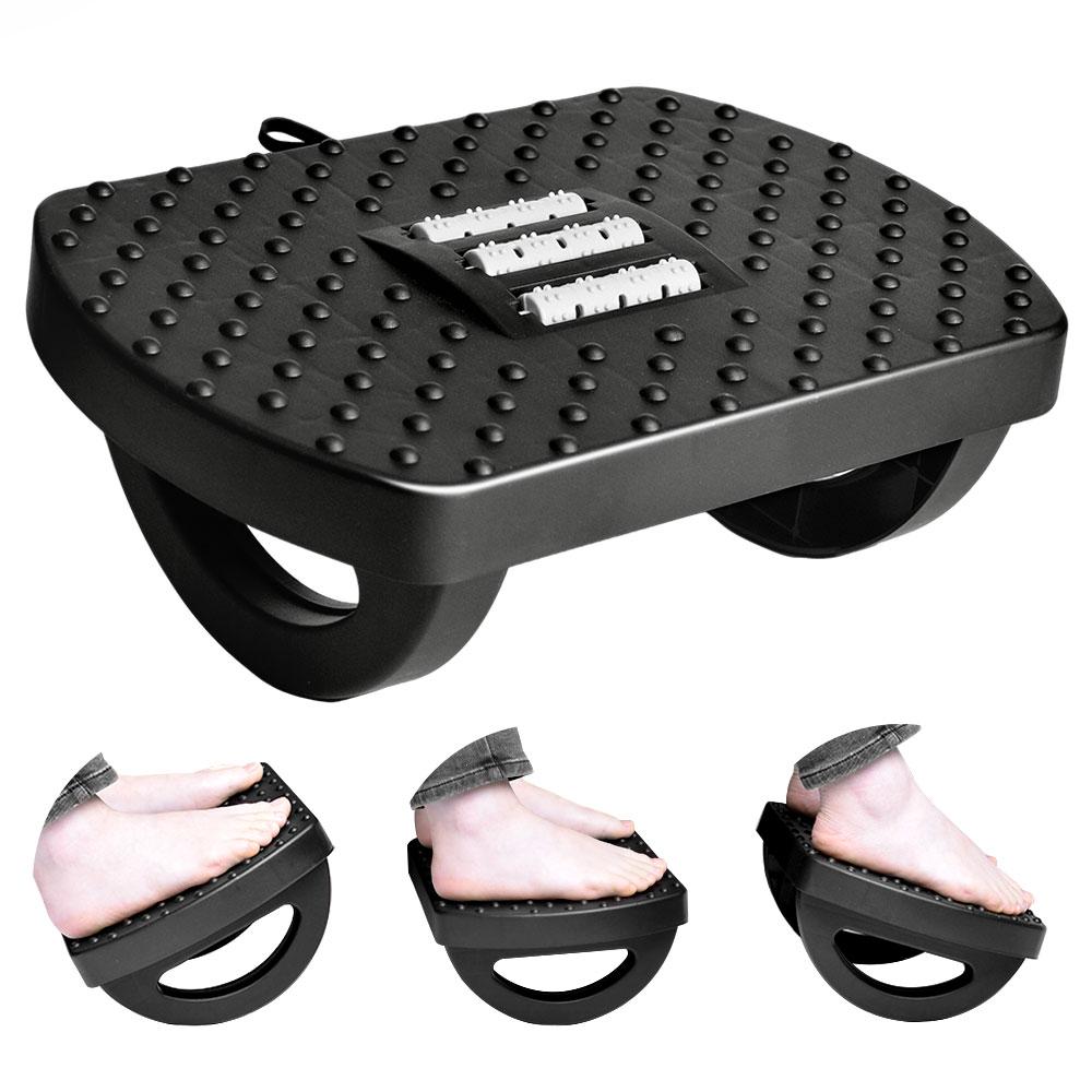 

Portable Home Office Footstool Ergonomic Under Desk Footrest Foot Stool With Swing Massage Rollers Relieve Waist Legs Fatigue чёрный