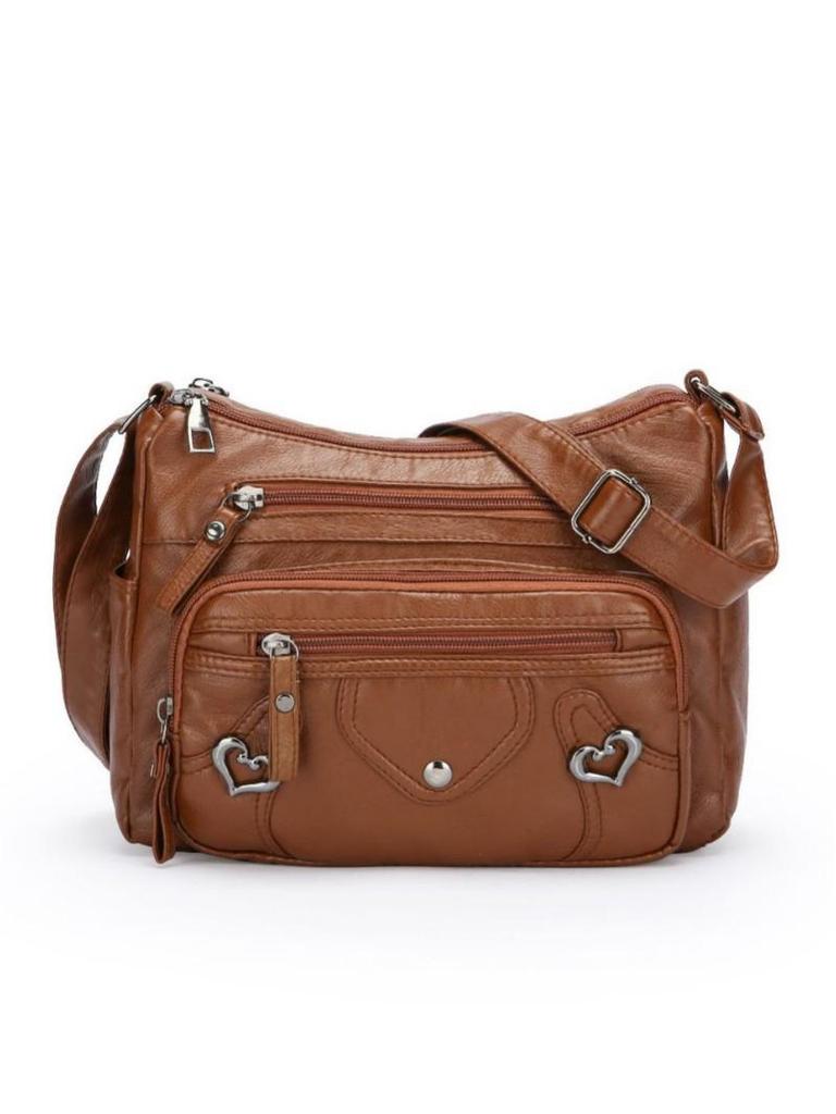 Elegante Mehrschichtige Umhängetasche aus Weichem Leder für Mütter mittleren Alters und ältere Mütter