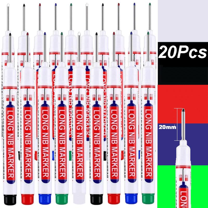 100/8/4Pcs/Set 20mm Deep Hole Long Nib Head Markers For Metal Perforating Pen Waterproof Woodworking Decoration Multi-Purpose