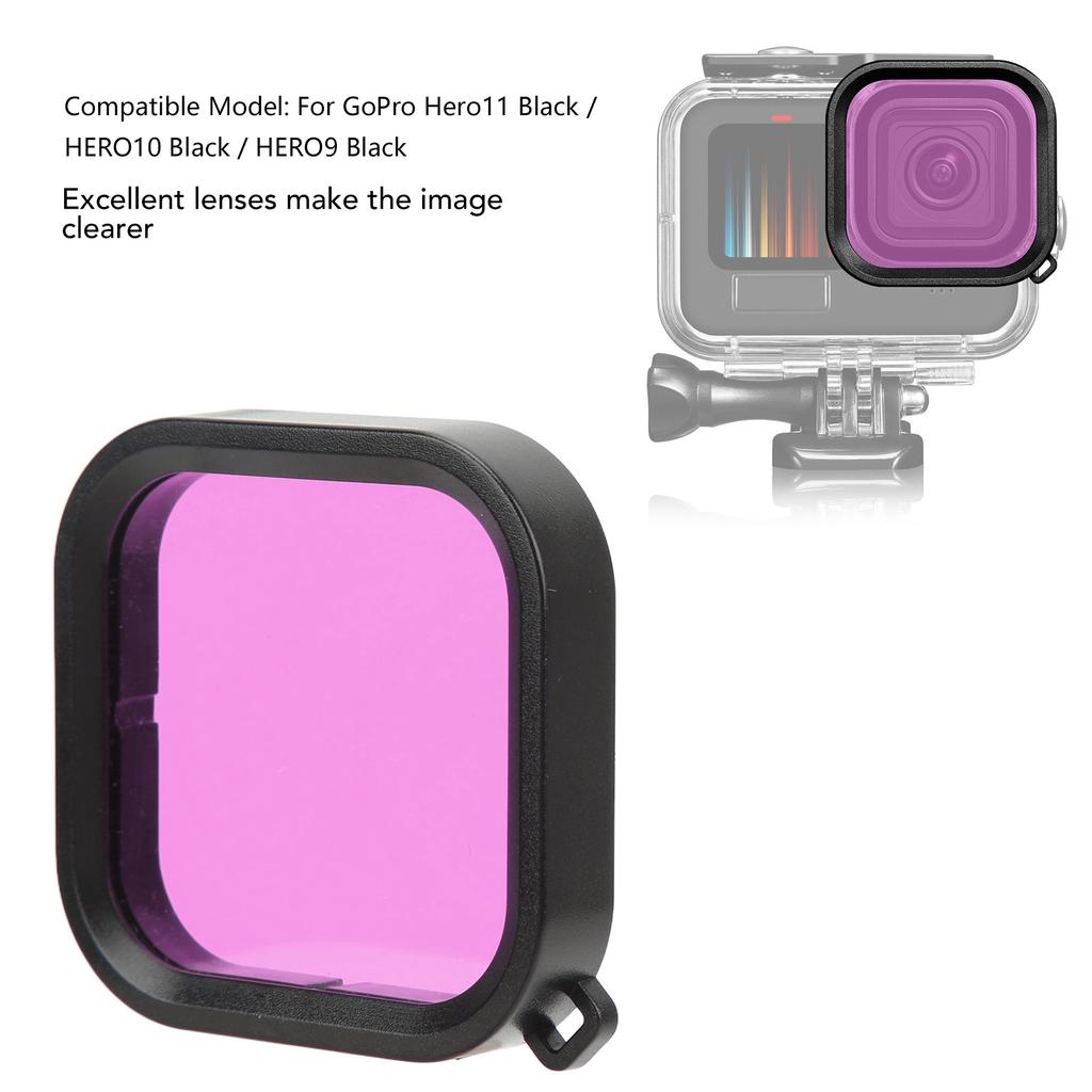 Dive Filters for 10 11 Black Waterproof Housing Case Quadrate Color Correction for Underwater Photography