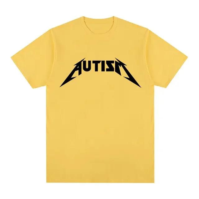 Autismus Metal Rock Meme Tričko Pánské Dámské Módní Hip Hop Krátký Rukáv Nadměrná Trička Léto Sport Volné Tričko Topy