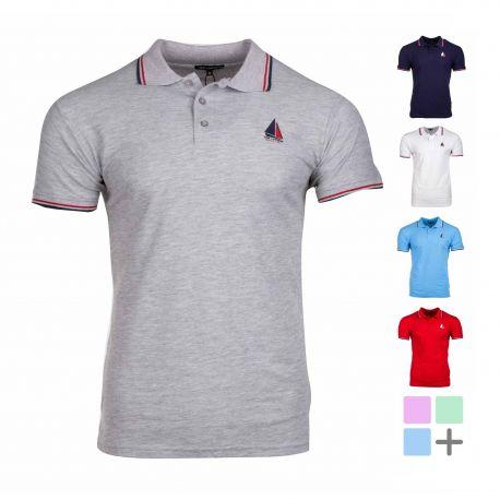 Short-sleeved Polo Shirt with Edging Collar Fabre Man TED LAPIDUS