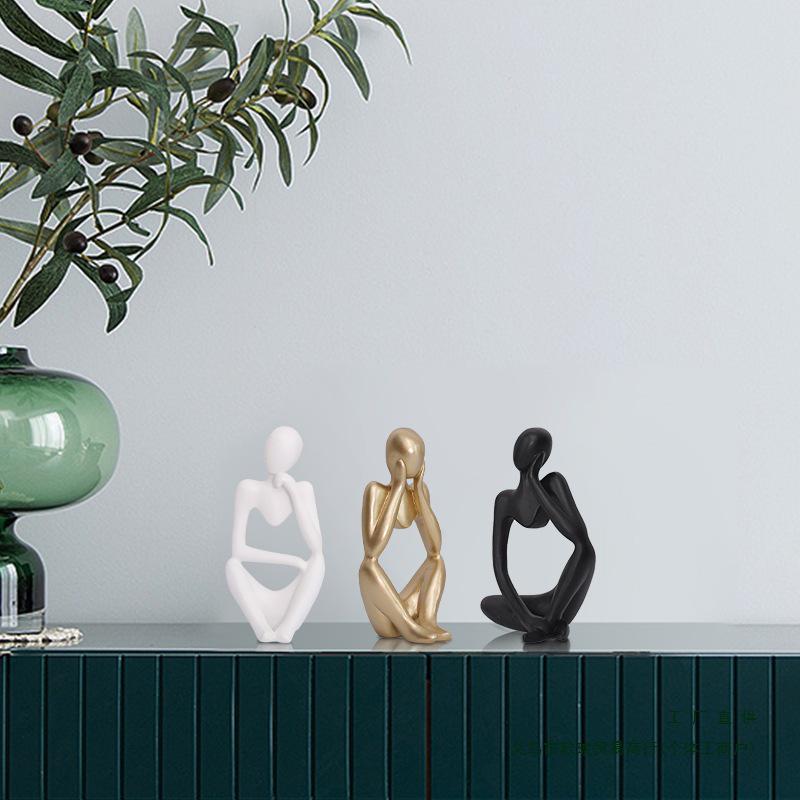 Nordic Luxury Abstract Figurine Tabletop Decor - Mini Shape Handcrafted Art.