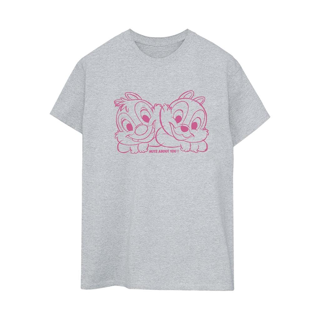Disney Womens/Ladies Chip ´n´ Dale Nuts About You Cotton Boyfriend T-Shirt