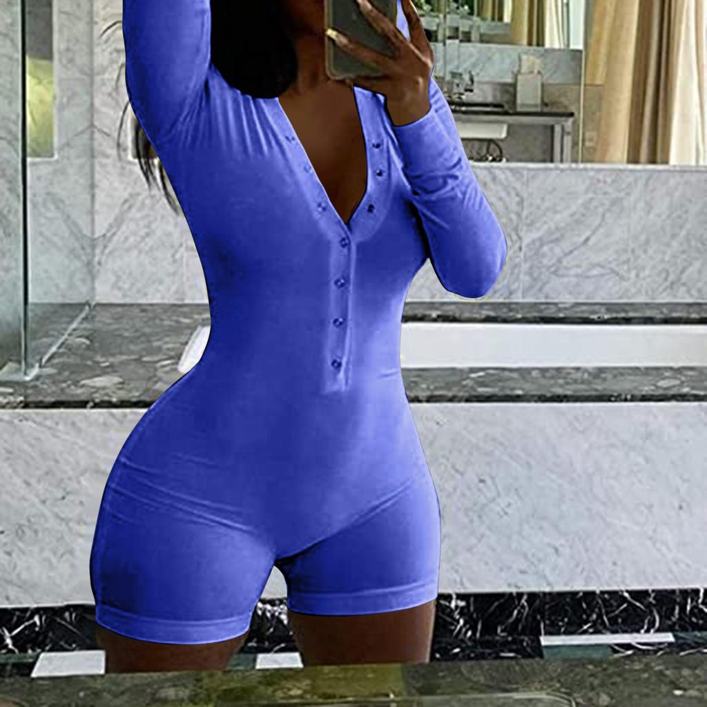 Women's Button-down Functional Buttoned Flap Adults Jumpsuit