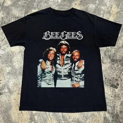 Vintage Bee Gees Band Gift Lover 100% Cotton T-shirt Mens Tees Top Short All T-Shirt Tee Top Unisex 2F907