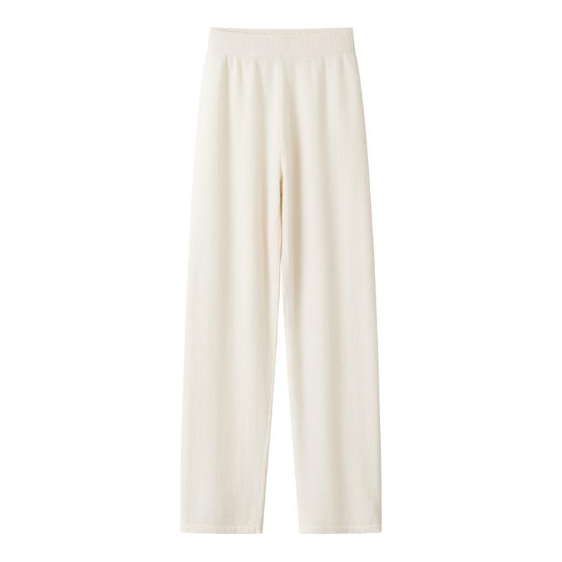 

100% Pure Cashmere Autumn/Winter 2025 High-Waist Knitted Wide-Leg Pants for Women - Slimming, Versatile, Floor-Length XL