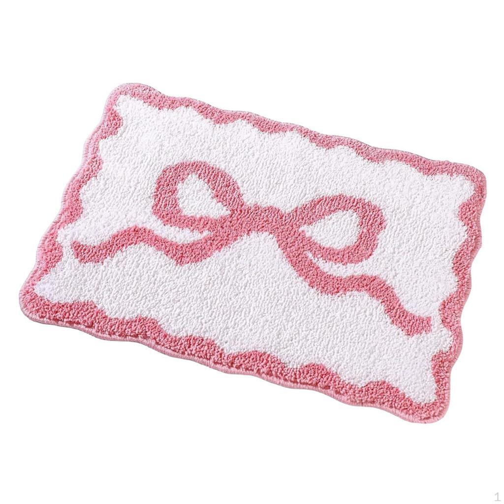 Bath Mat, Irregular Shower Toilet Soft Absorbent, Non-Slip, Washable, Bathtub