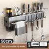 Wall Mounted Kitchen Knife Pot Cover Storage Rack Chopstick Cage Household Cutting Board Knife Integrated Storage Organizer