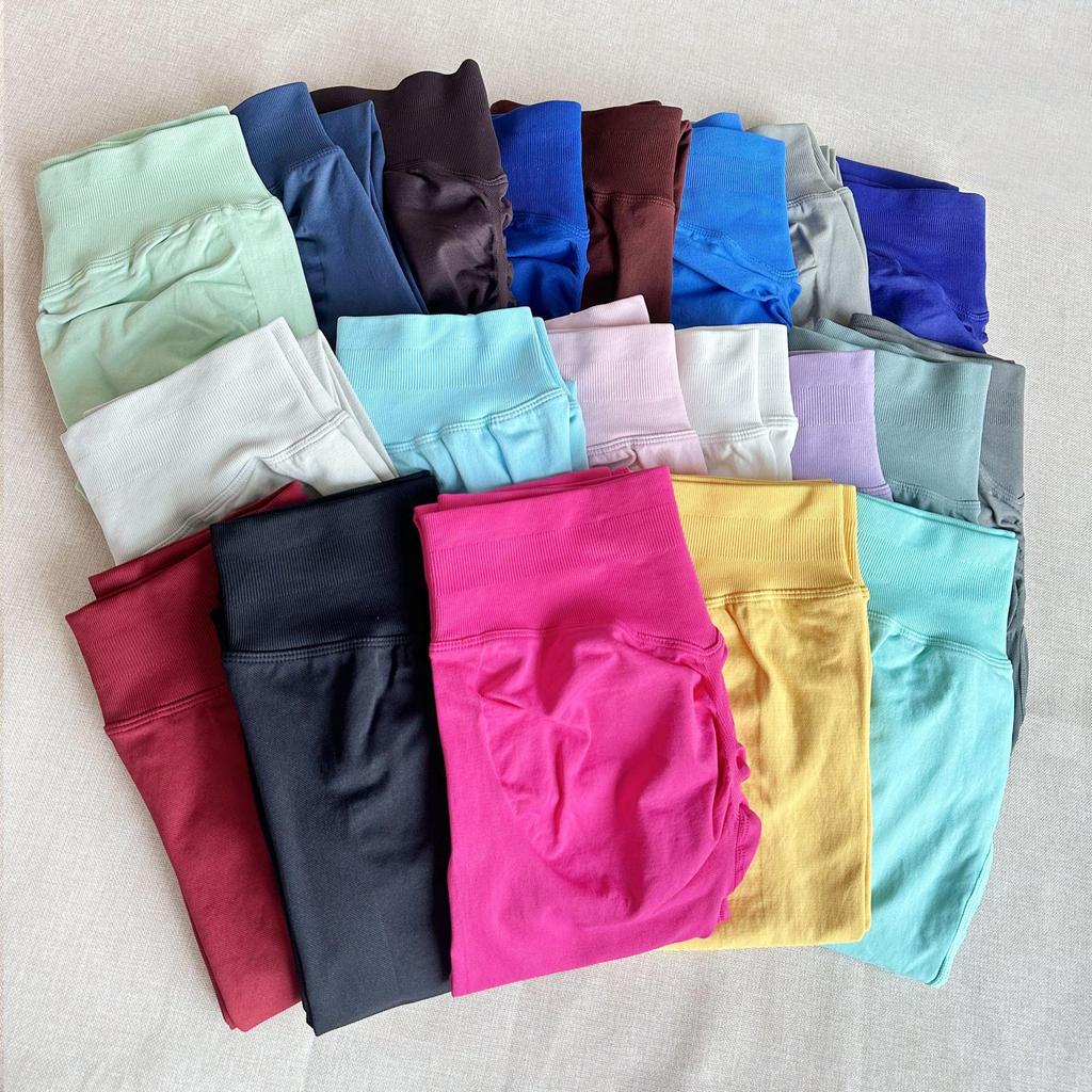 DFYNE YOU Seamless Peach Hip-Lifting Mid-Low Waist Yoga Cropped Pants