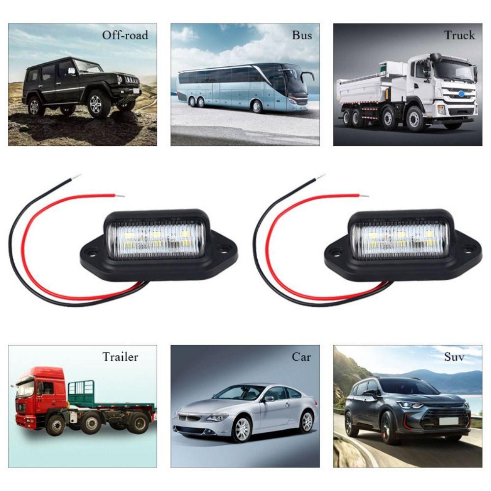 2Pcs 12V-24V LED License Plate Light Waterproof Side Lamp Step Bulbs Tail Lamp Van Installation