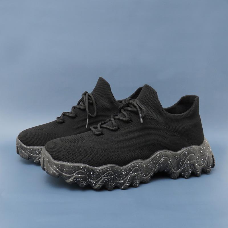 Breathable Lace-up Fly-woven Socks Shoes Casual Sports Shoes Outdoor Platform Shoes