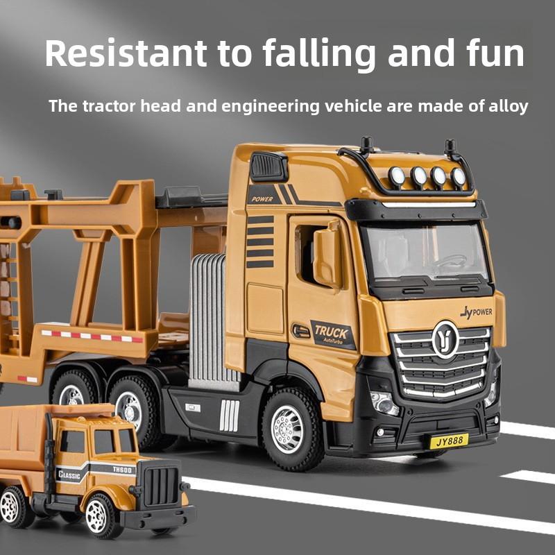 Transport Engineering Truck Toy Model Set With Sound Light And Opening Doors