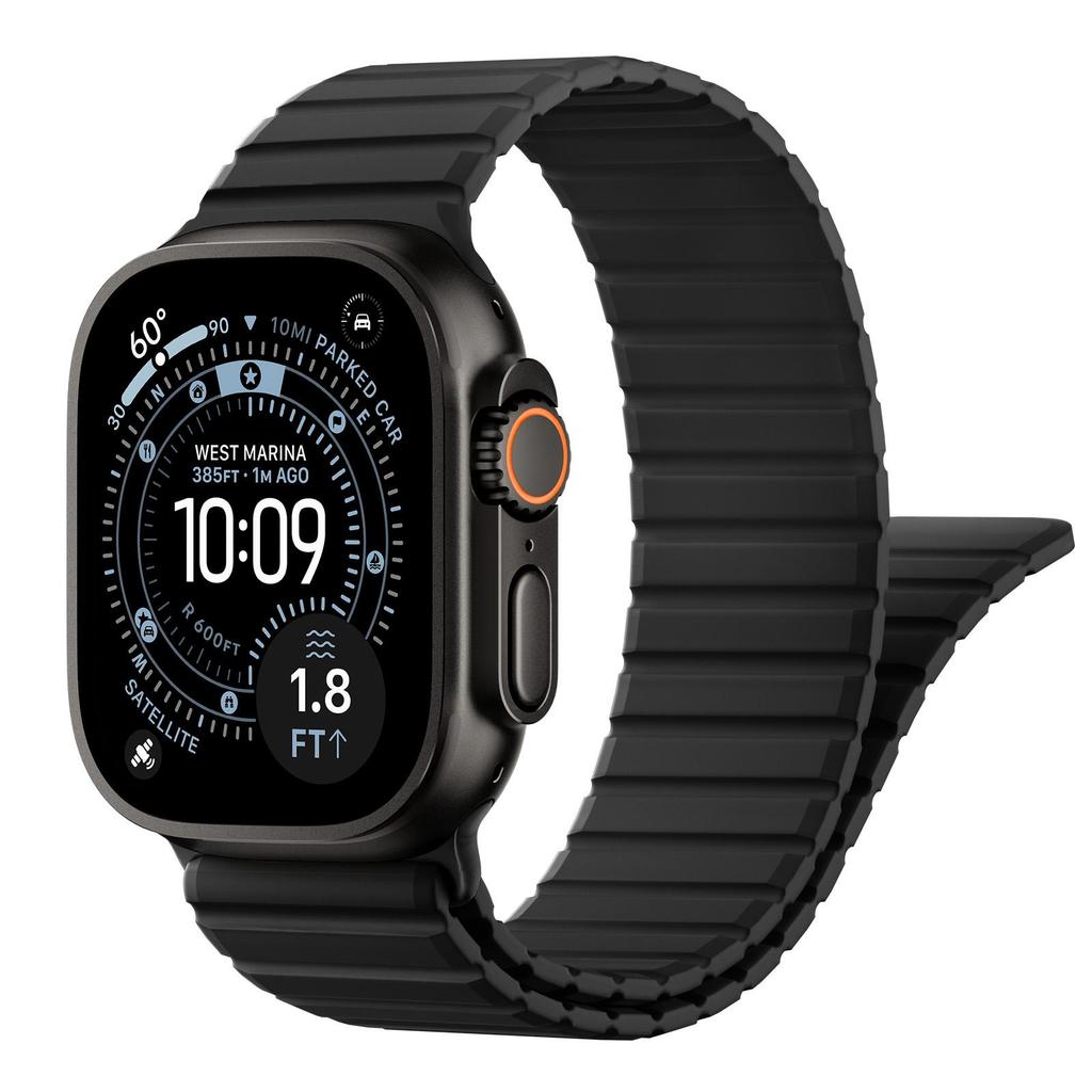 Magnetic Silicone Sport Watch Band for Apple Watch All Series 38/40/41/42/44/45/46/49mm Waterproof Breathable Replacement Wrist Strap
