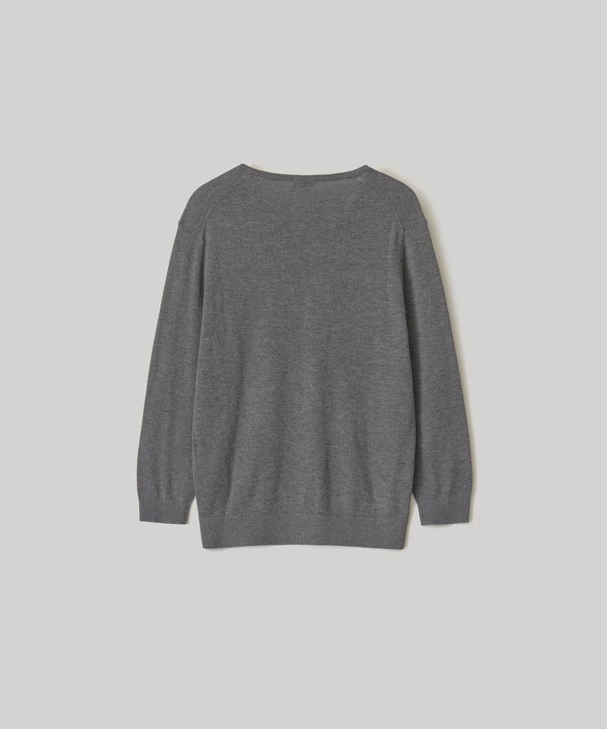 ANOTHER OFFICE WOMEN W. V-Neck Solid Knit (Heather Charcoal)