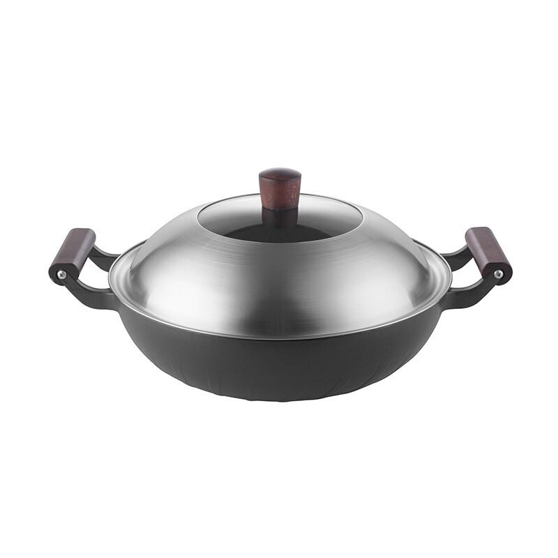 Jill May Whirlwind 32CM Cast Iron Double-Handle Wok