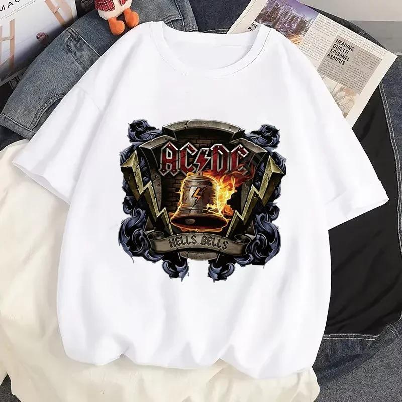 Rock Music ACDC Printed T Shirts DC Graphic Tshirt Men Casual Short Sleeves Streetwear T-shirts Summer Male O-Neck Tops Tees