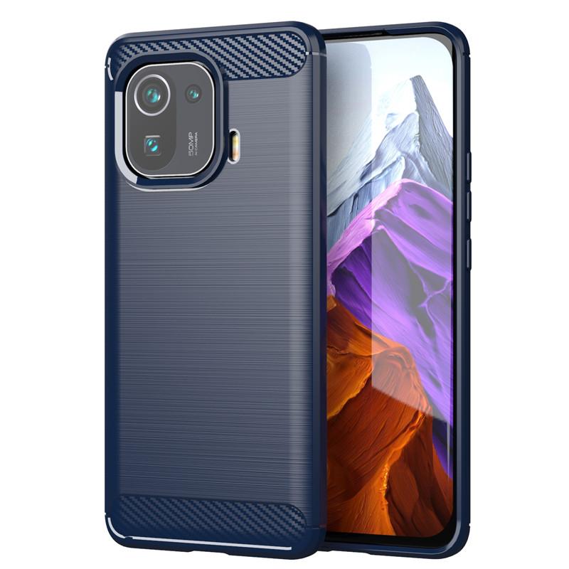 

Для Xiaomi Mi 11 Pro Чехол Для Xiaomi Mi 11 Pro Чехол Ударопрочный Силиконовый TPU Защитный Бампер Из Углеродного Волокна Для Xiaomi Mi 11 Pro For Redmi 9C синий
