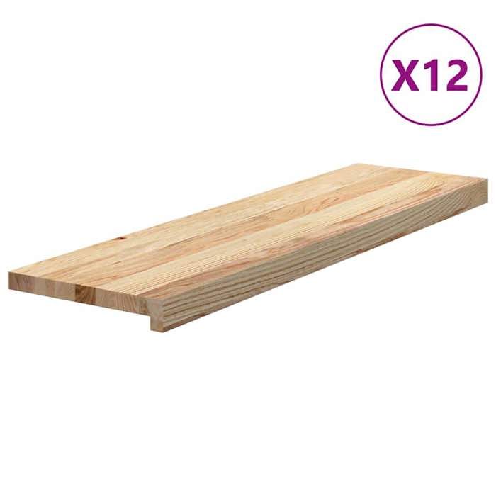 VidaXL Marches d'escalier 12pcs non traité 90x30x2cm bois chêne massif 3282925