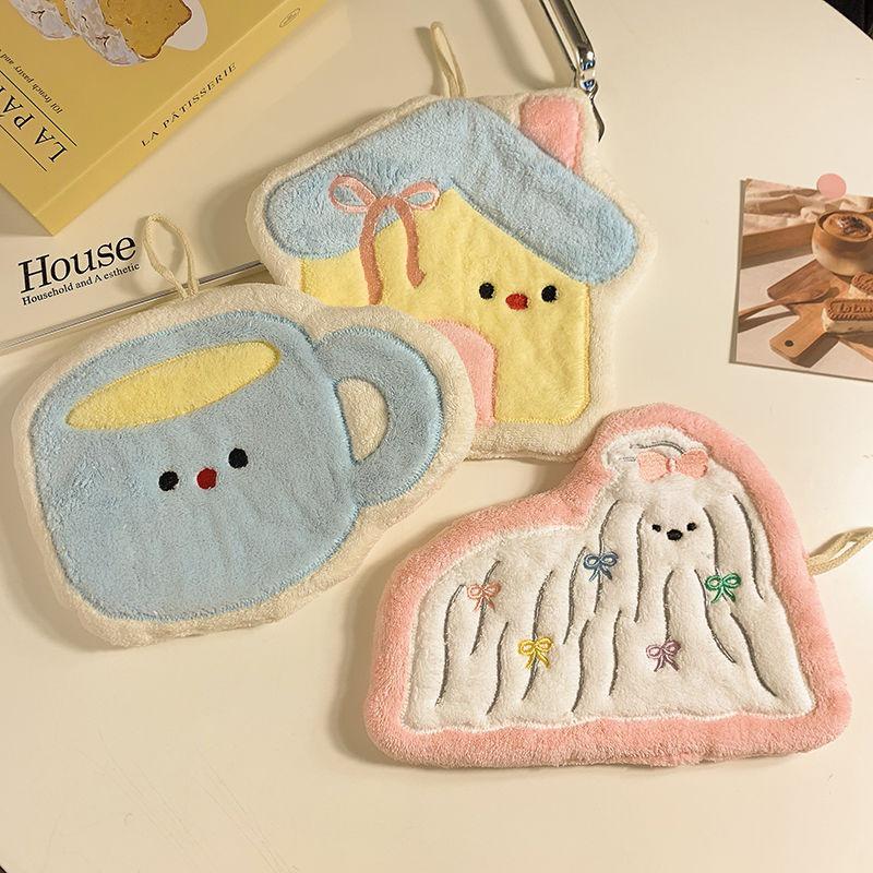 Absorbent Quick-Dry Cartoon Hand Towel for Bathroom & Kitchen