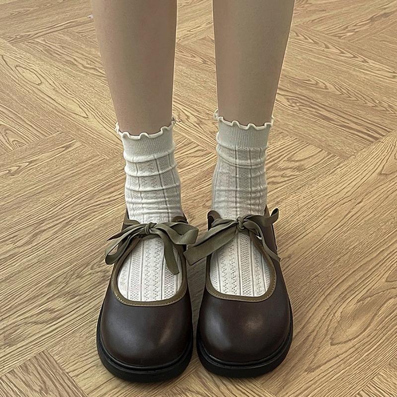 Fashion Vintage Spring Autumn Women Mary Jane Shoes Fashion Shallow Slip On Flats Ladies Concise Round Toe College Style Shoes