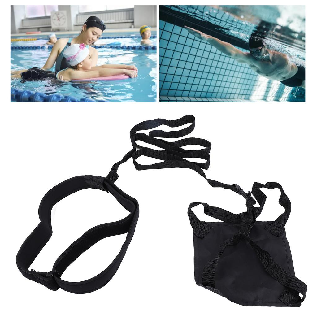 Schwimm-Fallschirm Professionelles Sicheres Tragbares Schwimm-Widerstandstraining Gürtel-Set für Kinder Erwachsene 30 cm / 11,8 Zoll Schwarz