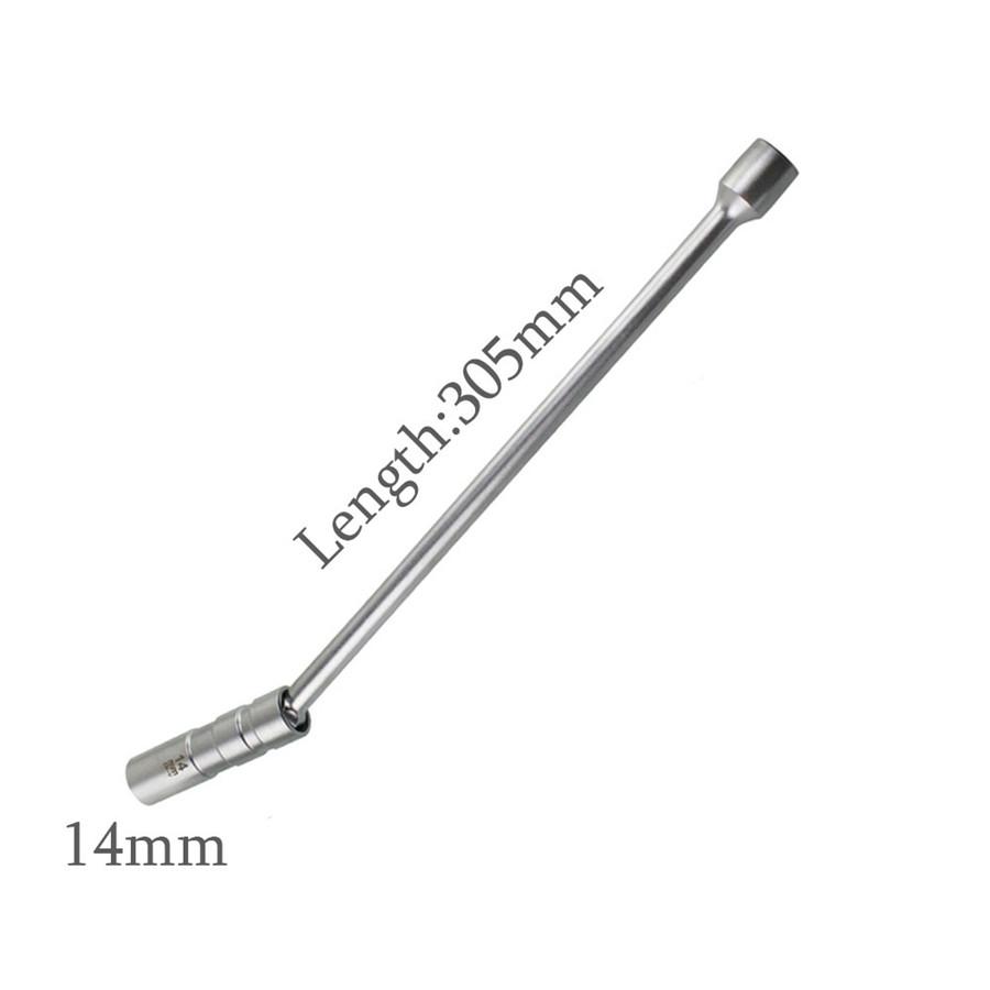 14mm 3/8" Ignition Spark Plugs Removal Tool 305mm Lengthen Chrome Steel 1PCS