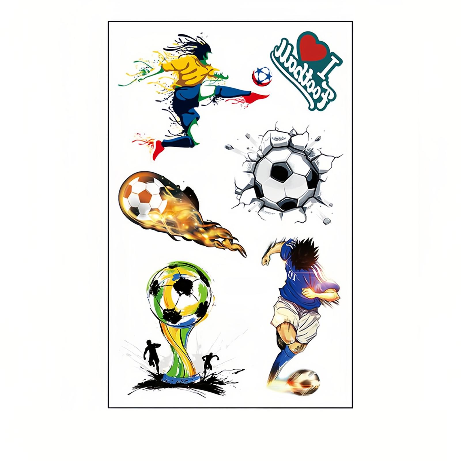 Soccer Tattoo Stickers Cross-Border Waterproof Sweat-Resistant Fan Sports Event European Club Face Tattoo Stickers