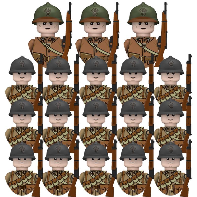 Figure Militari della Seconda Guerra Mondiale Modello Soldato Particelle Piccole Blocchi da Costruzione Giocattoli per Bambini Regali