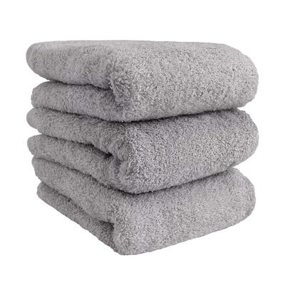 Sensui Yu Made In Japan Face Towels, 3-Piece Set, Instant Absorbency, Antibacterial, Odor Resistant, Quick-Drying, Osaka Senshu Towels, Light Gray