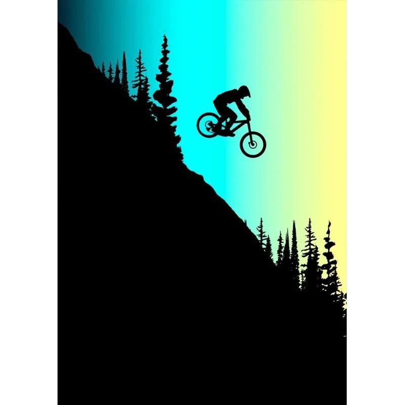 

Vintage Mountain Bike Posters Print Canvas Painting Wall Art Picture for Living Room Bedroom Home Decoration Sport Fans Gift 21cm×30cm NoFrame